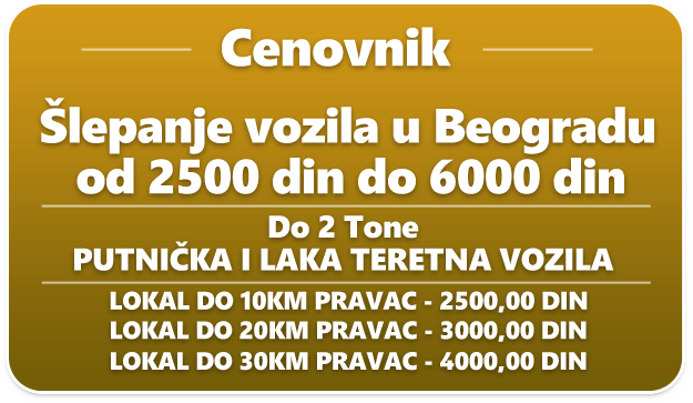 Šlep služba cene